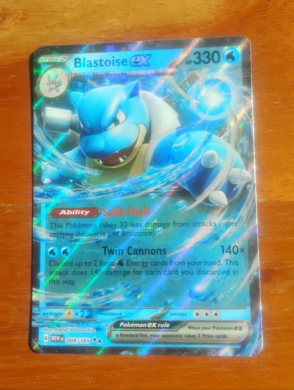 Mint 2023 Holo Blastoise EX 009/165 S&V 151 Pokemon Card